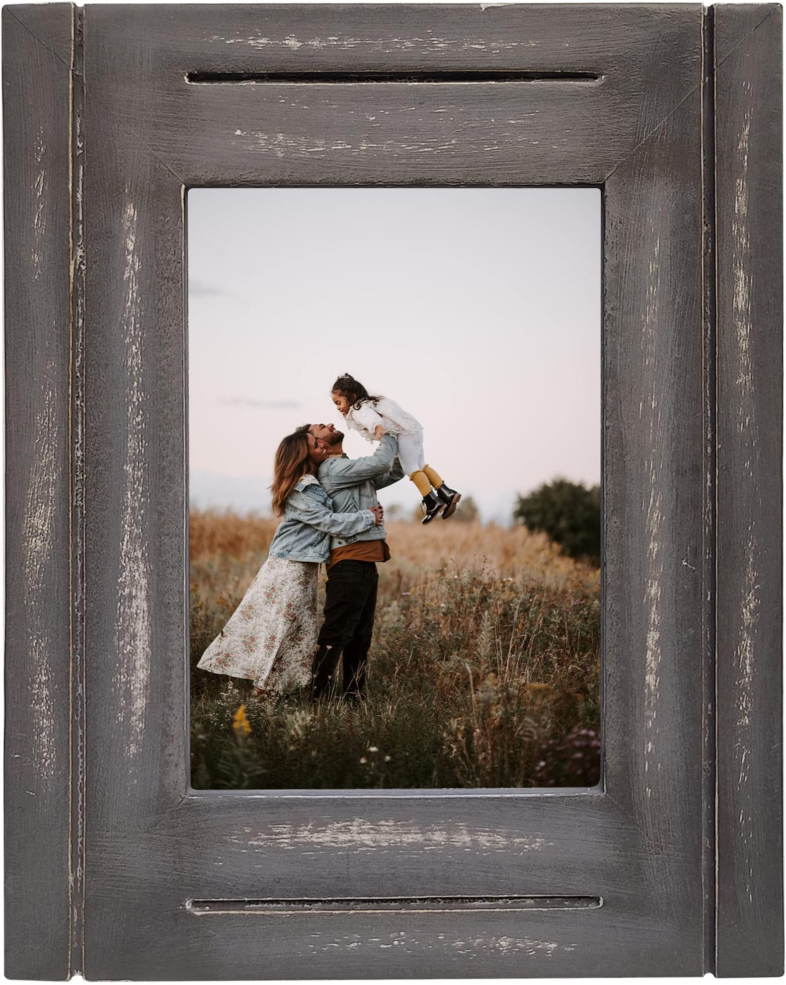 BROWNWOOD HANDICRAFTS Wooden 5x7 Picture Frame - Wood Photo Frame - Rustic - Handmade - Farmhouse Decorative - Landscape & Portrait - Solid Wood - Made In India