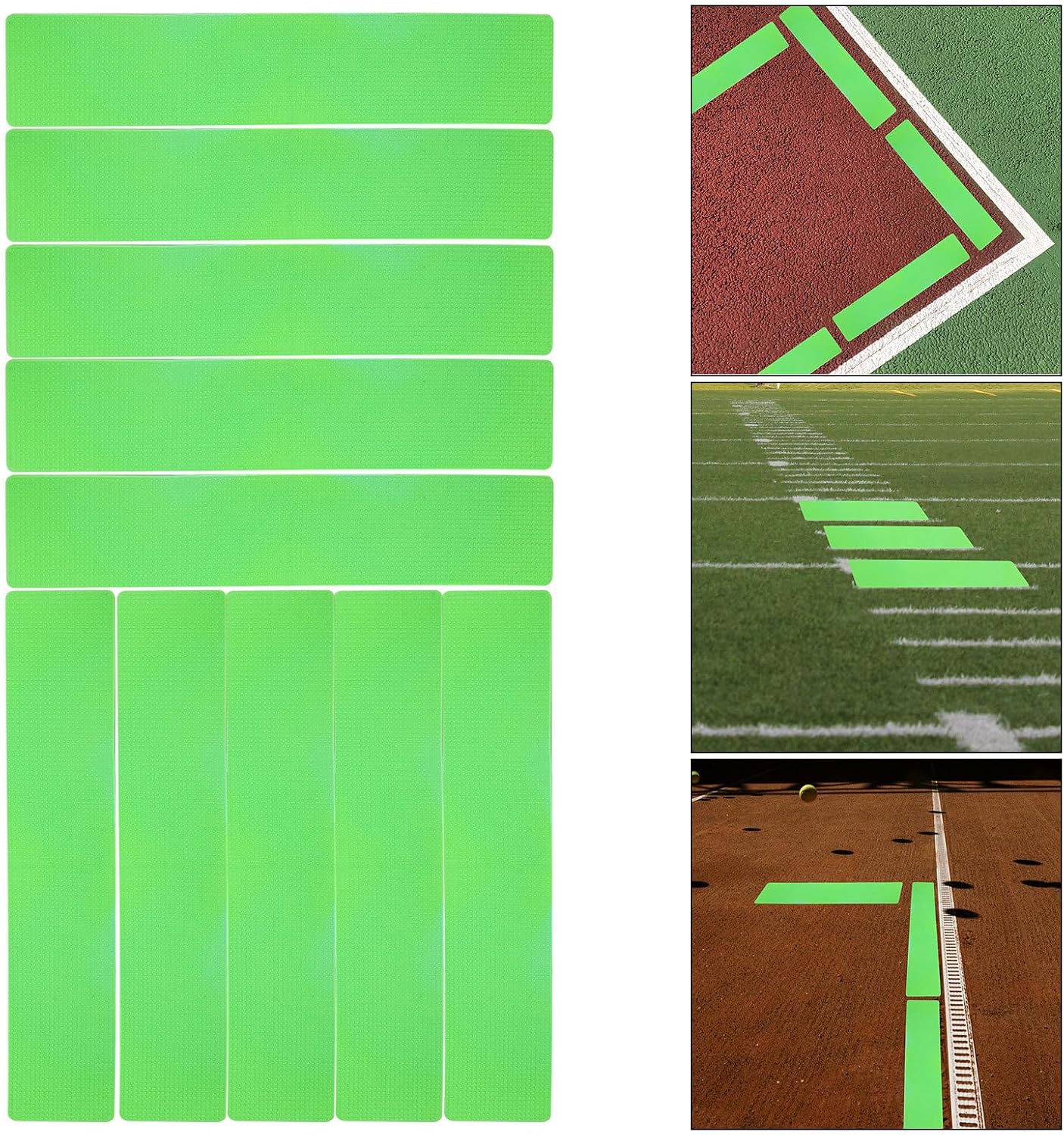 Kisangel 10pcs Tennis Court Markers Flat Spot Marker Pads Green Sturdy Site Marking Stickers for Soccer and Football Training Youth Sports Field Equipment