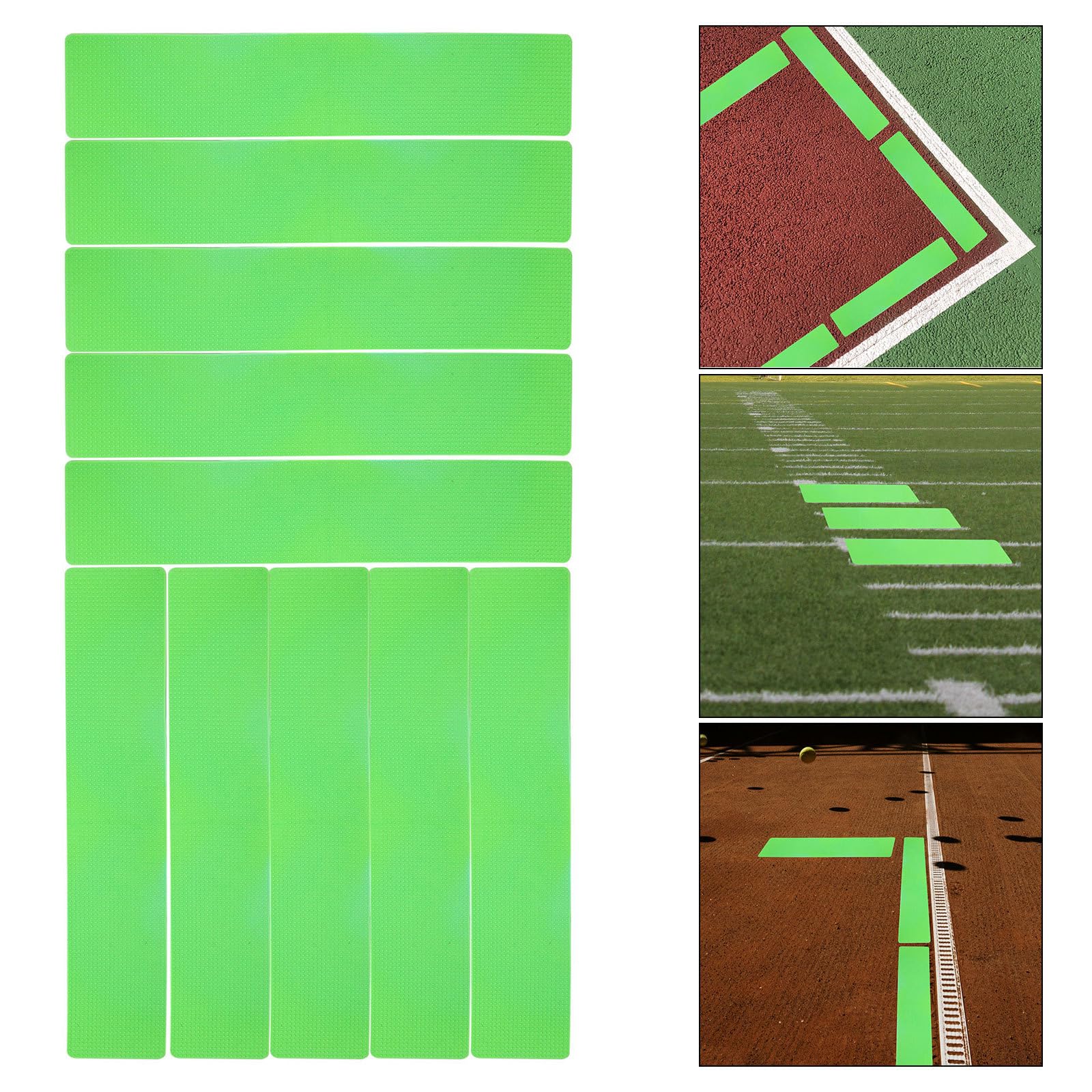 CHILDWEET Lot de 10 Marqueurs Sol Verts en PVC, Disques Plats et Rectangles pour Entraînement Tennis et Football, Blocs de Marquage Portables Adaptés à Divers Terrains Sportifs
