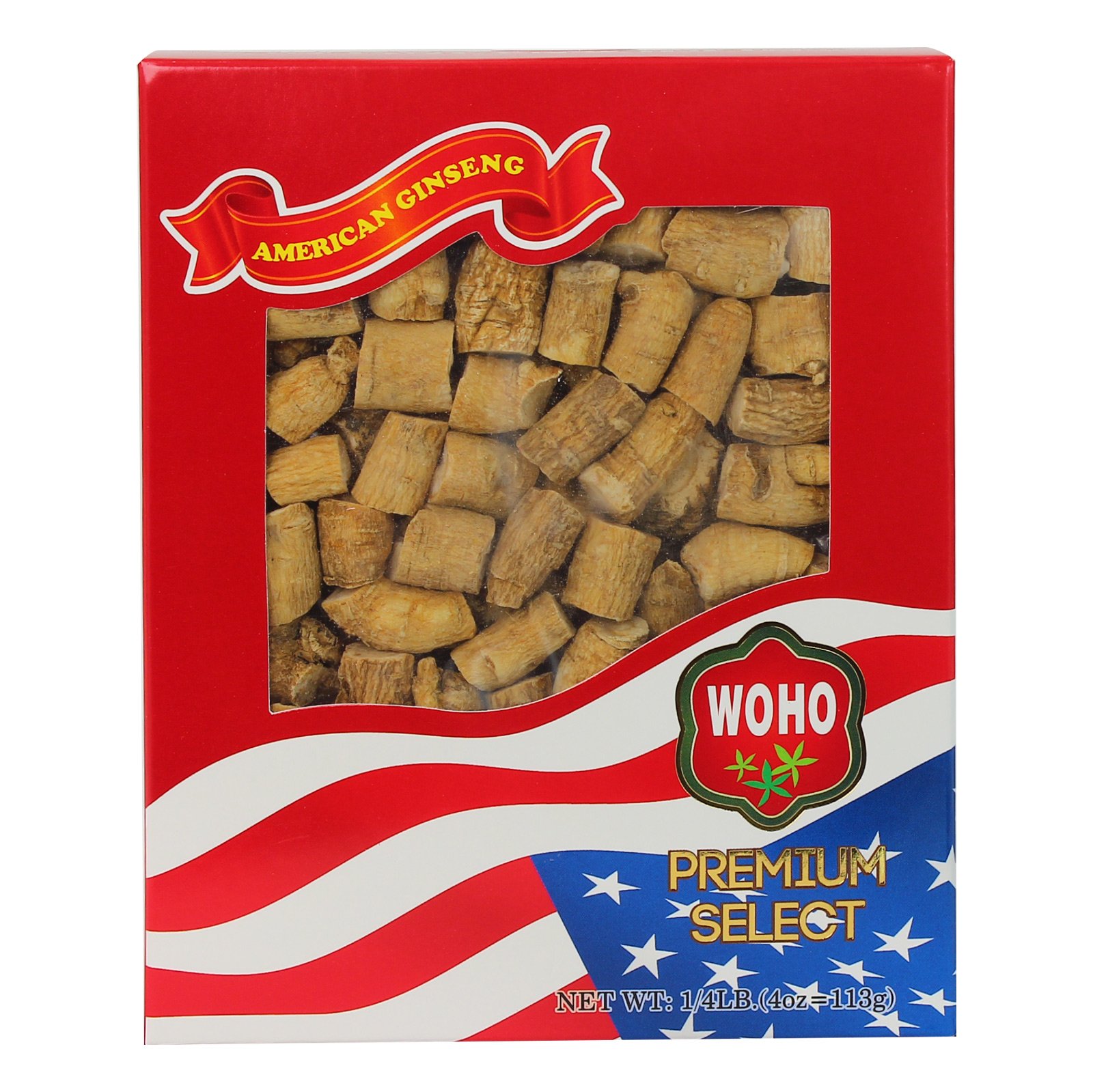 WOHO American Ginseng #120.4 Premium Select Prong Extra Large 4 oz Box