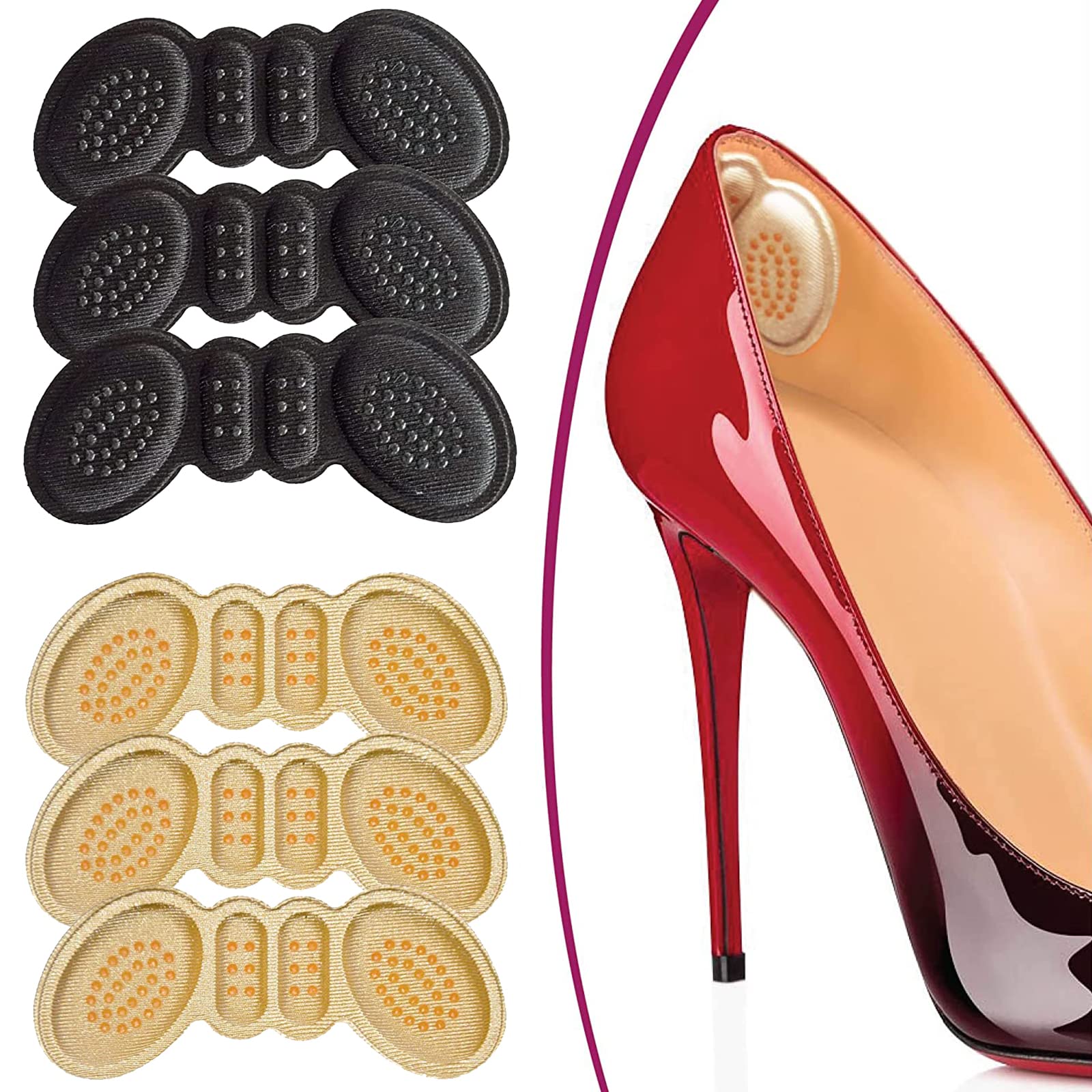 3 x Brand New 6 Pairs High Heel Pads, Heel Cushion Pads for Loose Shoe