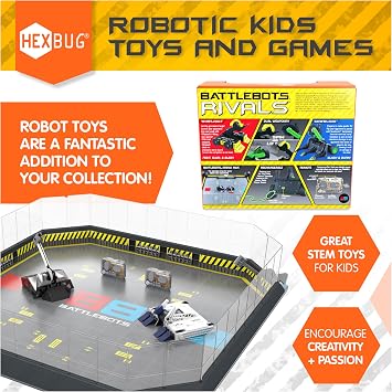 HEXBUG BattleBots Arena Bite Force & Blacksmith, Remote Control Robot Toys for Kids with Over 20 Pieces, STEM Toys for Boys & Girls Ages 8 & Up, Batteries Included