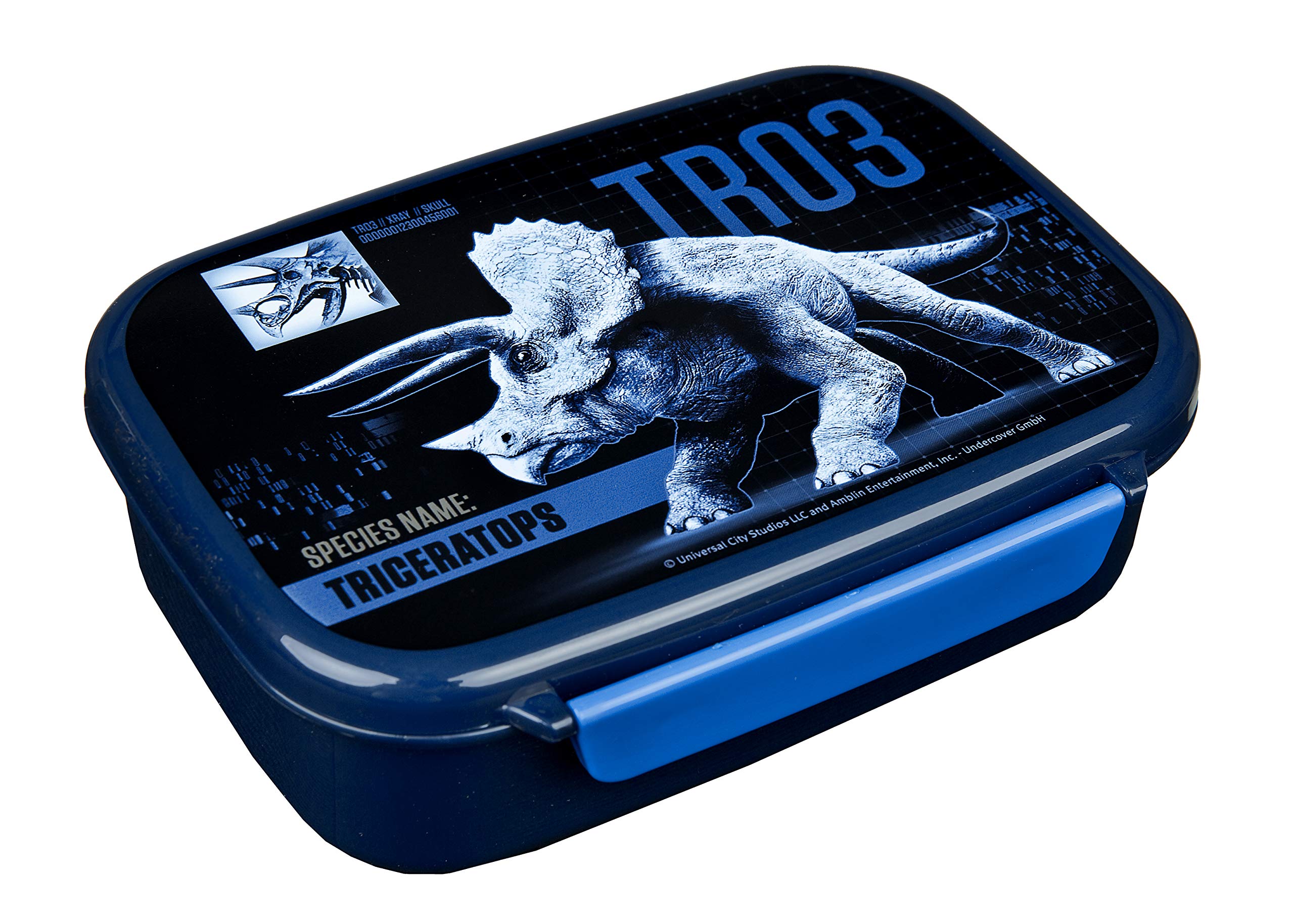Scooli Jurassic World Kids' Lunch Box - Blue, 2-Compartment, BPA Free Plastic, Removable Divider, Click Closure โ image 1