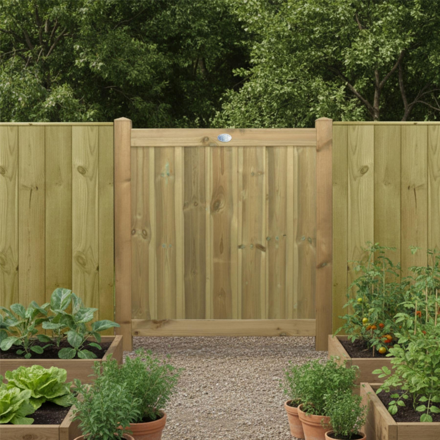 Ultimate Tongue & Groove Gate Vertical Smooth-Planed Fully Framed Treated Timber Door, H:3ft x W:3ft Ideal for Outdoor Pathway Home Access, High: 90cm x Wide: 90cm