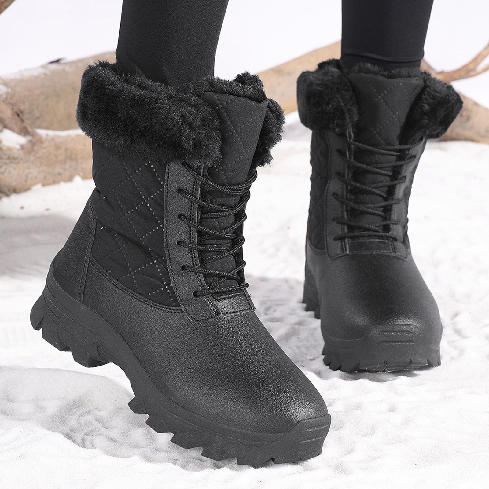 2026 Stivali da Neve Donna Scarpe Sci Invernali, Caldi, Isolati, Foderati, Antiscivolo, Termiche Comode per Il Freddo Scarponi Uomo Impermeabili Stivaletti con Pelliccia