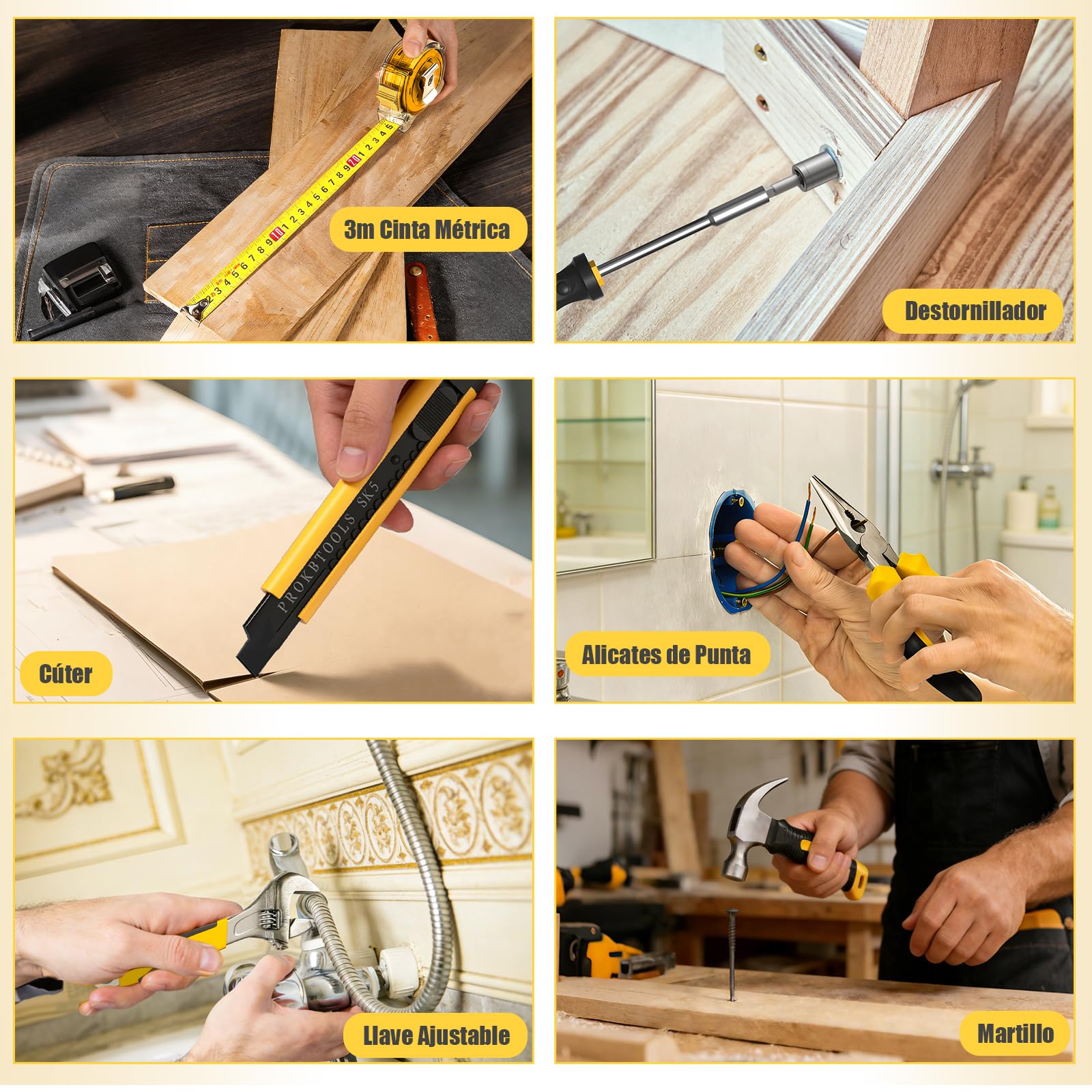 Sundpey Caja Herramientas 166 Piezas con Taladro Atornillador Inalámbrico 12V, Juego Herramientas Eléctricas y Manuales con Batería y Cargador, Estuche Portátil para Reparaciones Hogar, Bricolaje