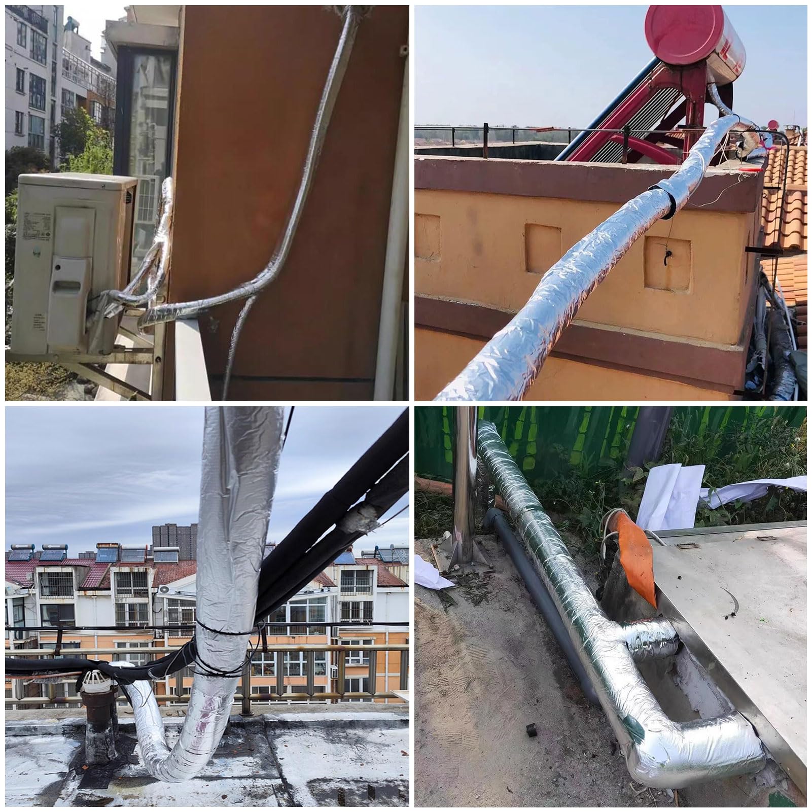 Frostschutz Rohrisolierung Aluminiumfolie Schaumisolierung Klimaanlagen Isolierung Rohr für Schutz von Rohren und Elektrischen Leitungen (ID) 219mm x (T) 30mm x (L) 0.95m
