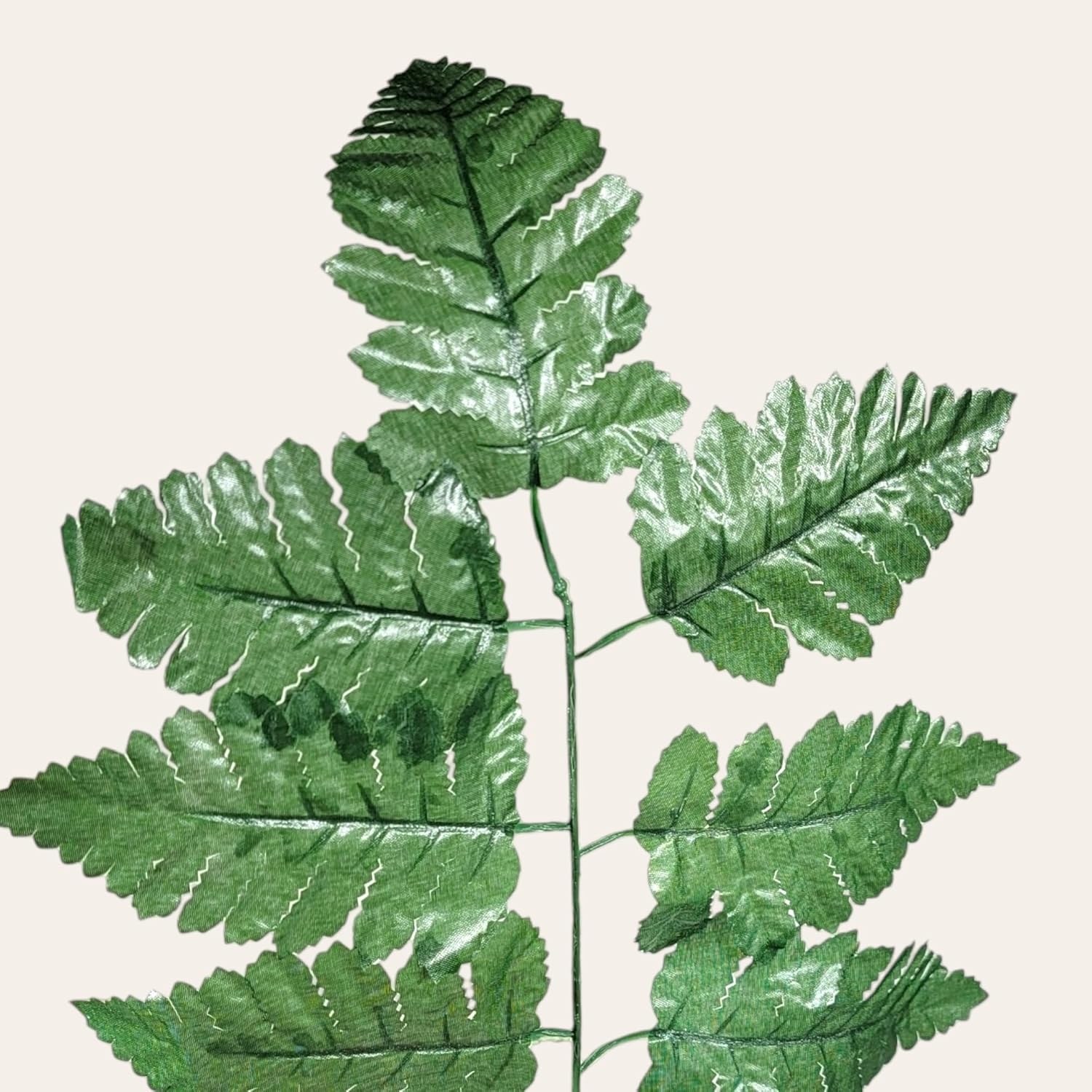 Bagged Set of 6 Silk Leather Fern Bundles - Each Bundle Contains 12 Individual Stems- Total of 72 Greenery Stems