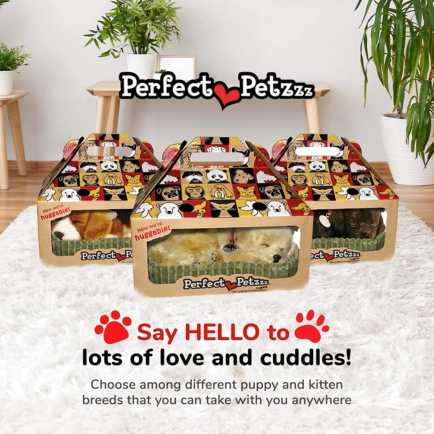 Perfect Petzzz Golden Retriever - Cucciolo Che Respira In Peluche, Con Cuccia E Set Regalo