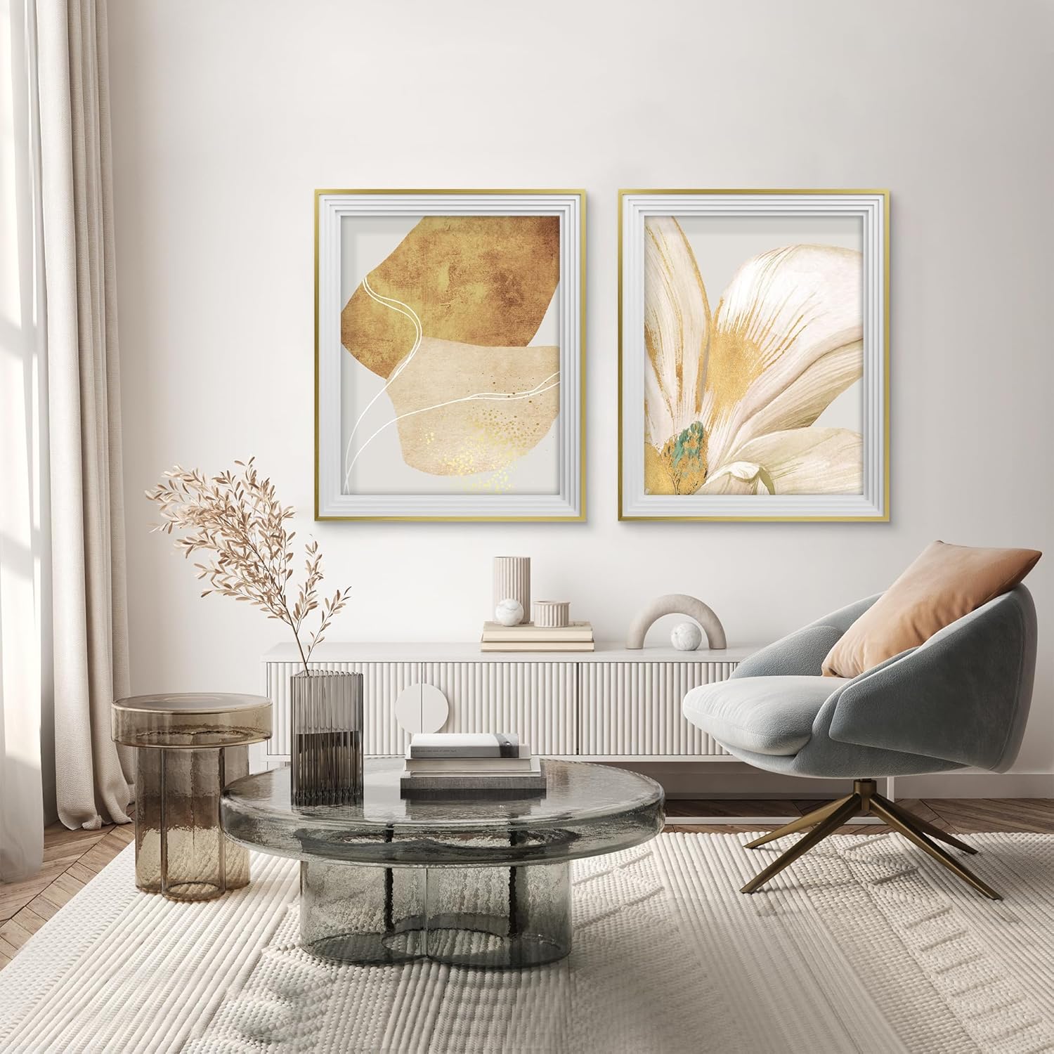 Abtgt 18x24 Frame Ornate Vintage Style, Made of Black MDF Backing for Horizontal or Vertical Wall Mount, 18x24 Poster Frame for Home Decor, Gold 1 Pack