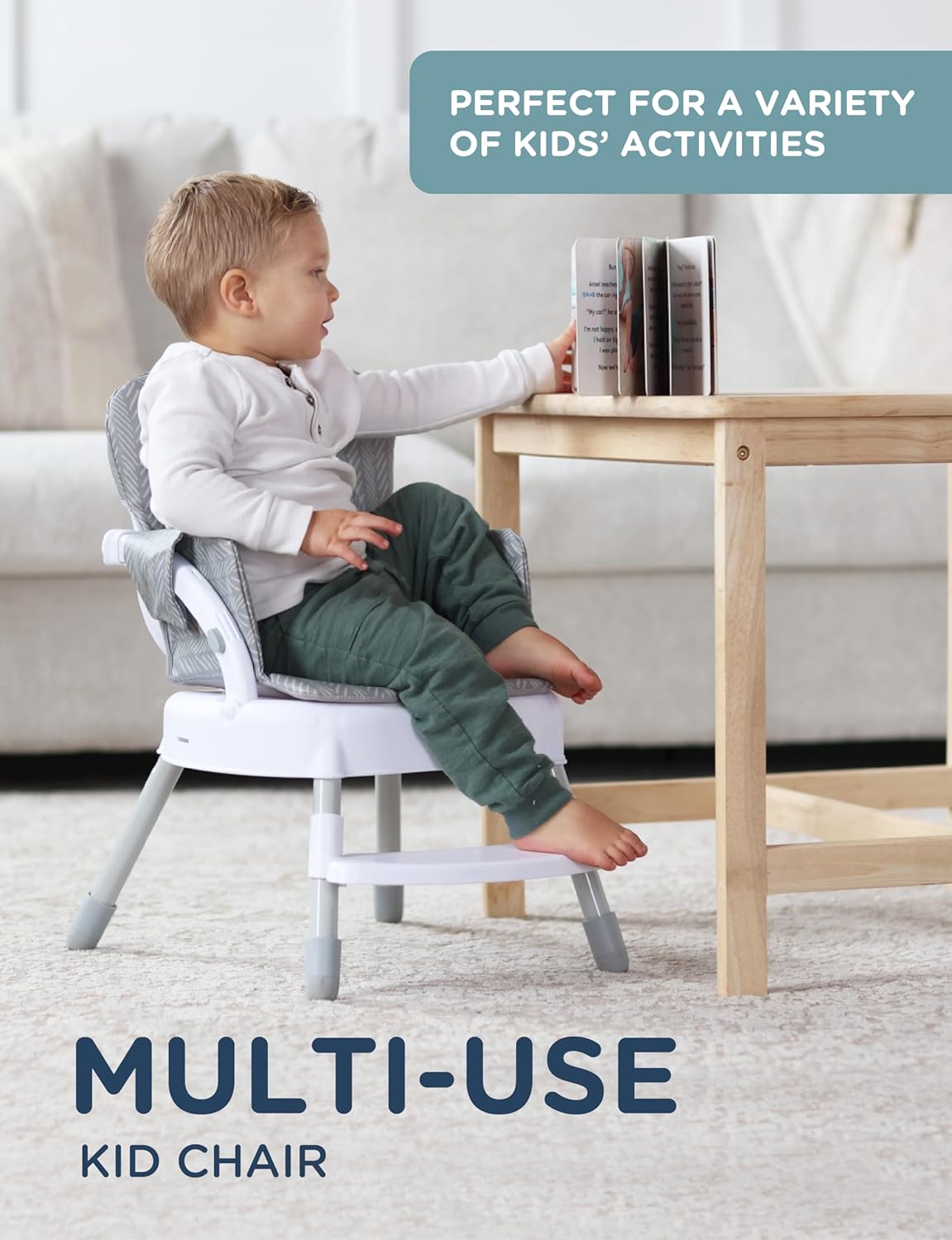 Baby Delight Ascent | 3-in-1 Highchair | Converts to Booster Seat and Playroom Chair | Grey