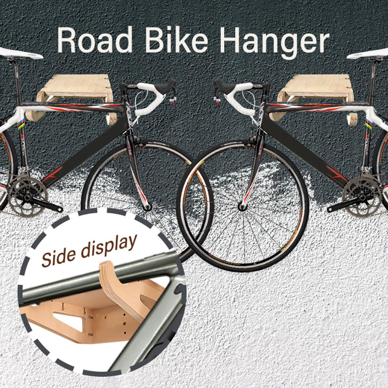 Supporti per biciclette Supporto da parete Supporto per bici Mountain Bike Rack Stand Gancio di stoccaggio Biciclette Montato Rack Stand Bicicletta a parete espositore
