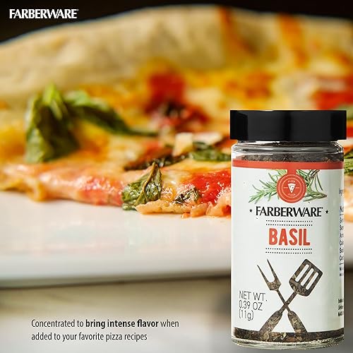 Miniatura 3 de Farberware Juego de mezcla de especias para pizza (albahaca, orégano, romero) en frascos de vidrio con tapas de tamiz extraíbles para rociar