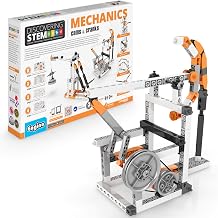 Engino Discovering STEM - Mechanics Cams & Cranks - 8 Model Toy Machine Brick Building Set, Snap-Fit Construction, Experiment & Theory Kit, Kids 9+