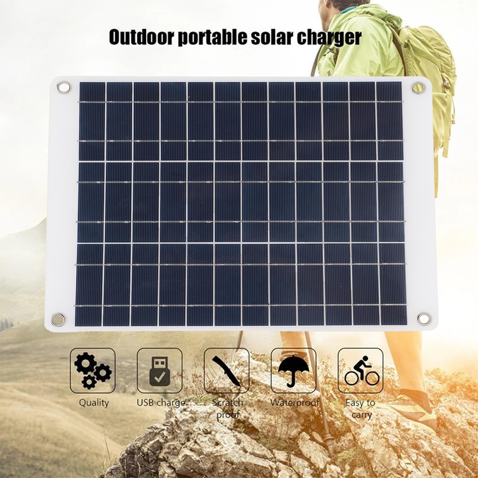 Pannello Solare da 50 W con Controller 10a Carica Mono Silicio Monocristallino Potenza Fotovolta