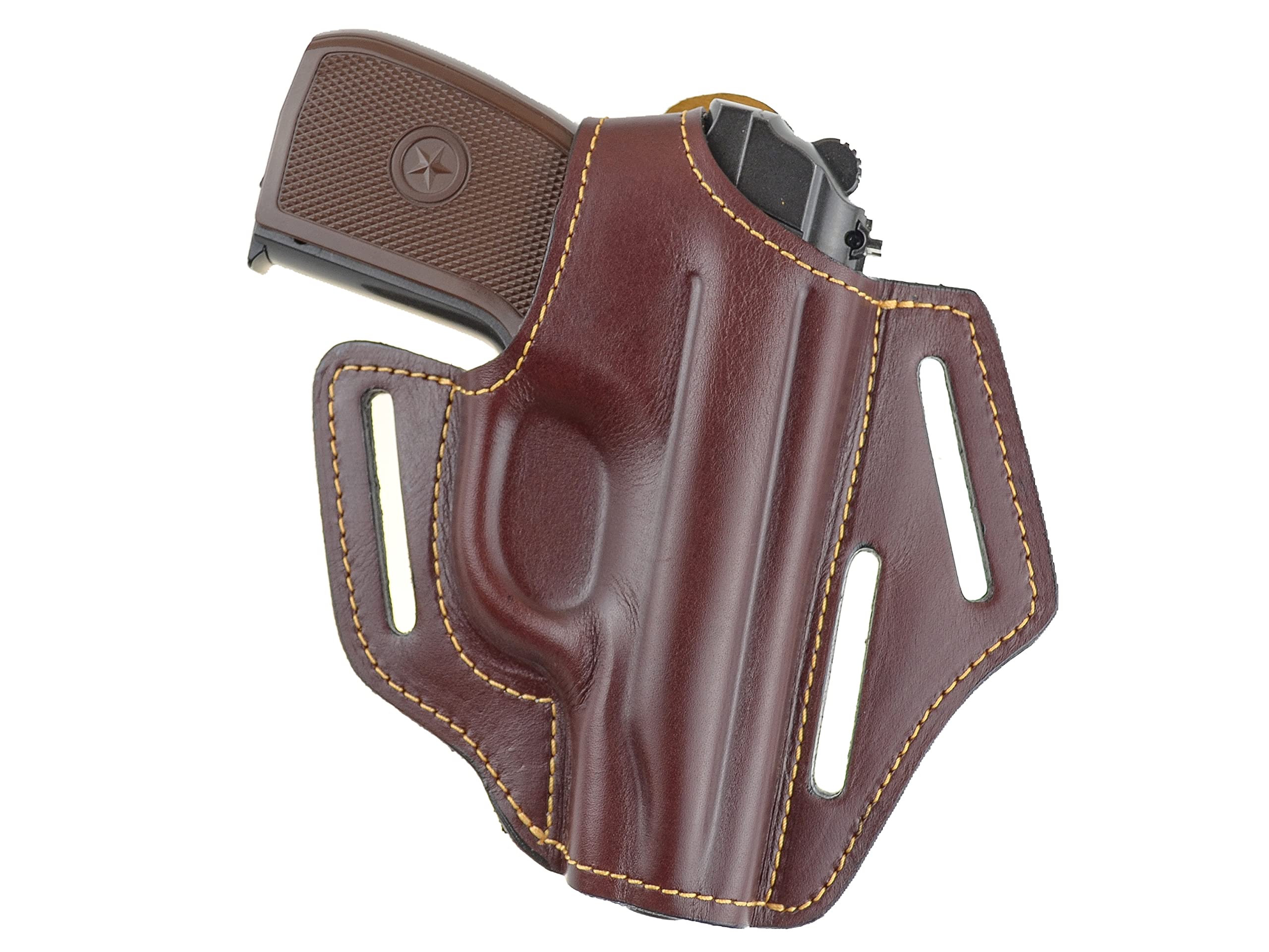 Leather OWB Pancake Holster For SAR Arms K2 45 - Thumb Break Right Hand Brown #1090