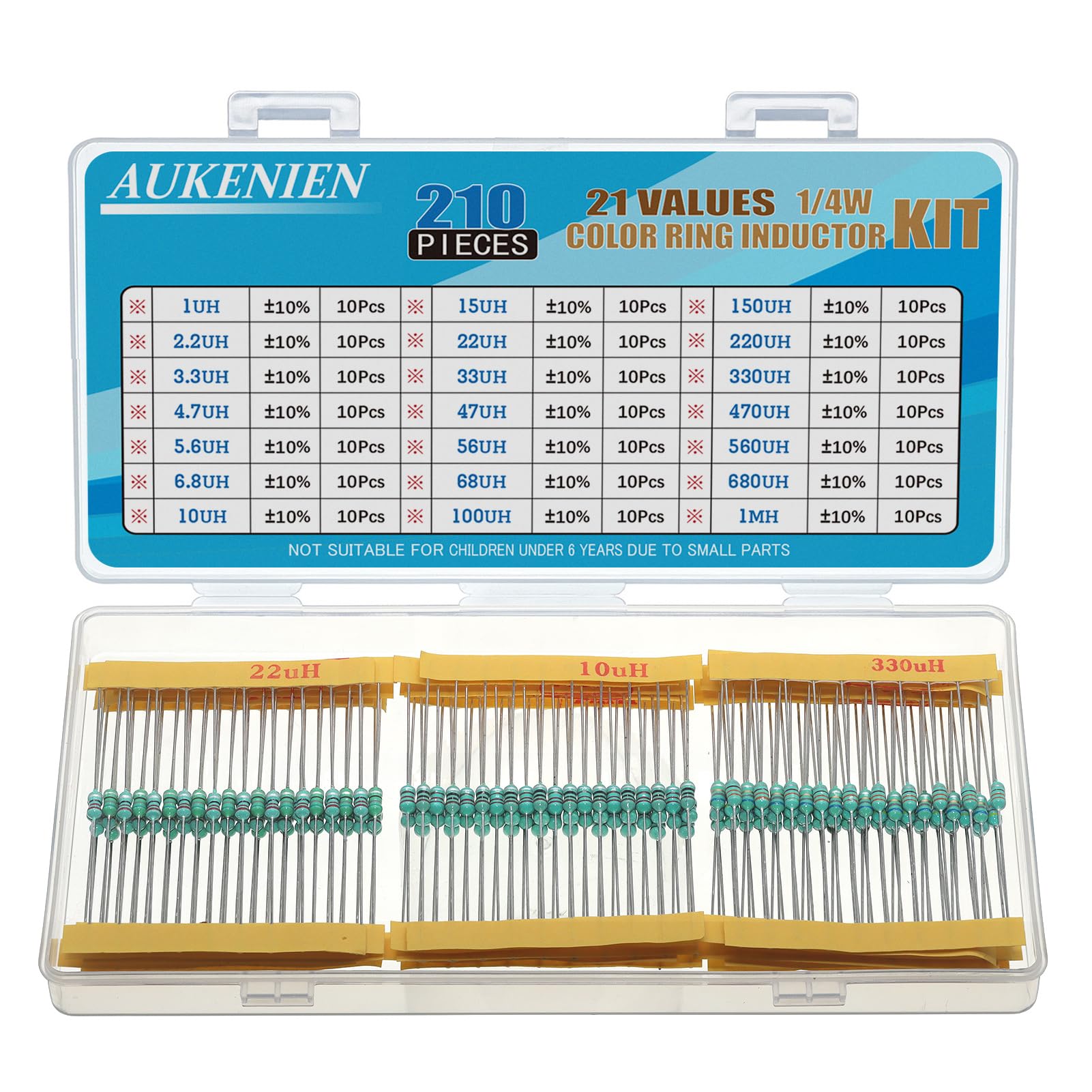 Kit 210 Pezzi Induttori 1/4W - Valori Da 1uH A 10mH Per Circuiti Elettronici - Foto 7