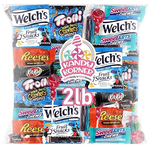 Candy Bulk - Mezcla surtida envuelta Paquete variado de dulces de chocolate de tamaño divertido en una caja Kit Kat, Dots, Welch's, dulces para