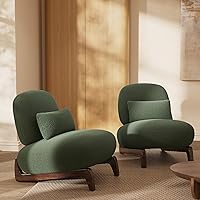 Vista 14 de Morden Fort Juego de Sofá Cloud de 2 Piezas, Juego de Sofá Moderno Sherpa Boucle con Patas de Madera, Sofás Cómodos Tapizados Minimalistas Amigables