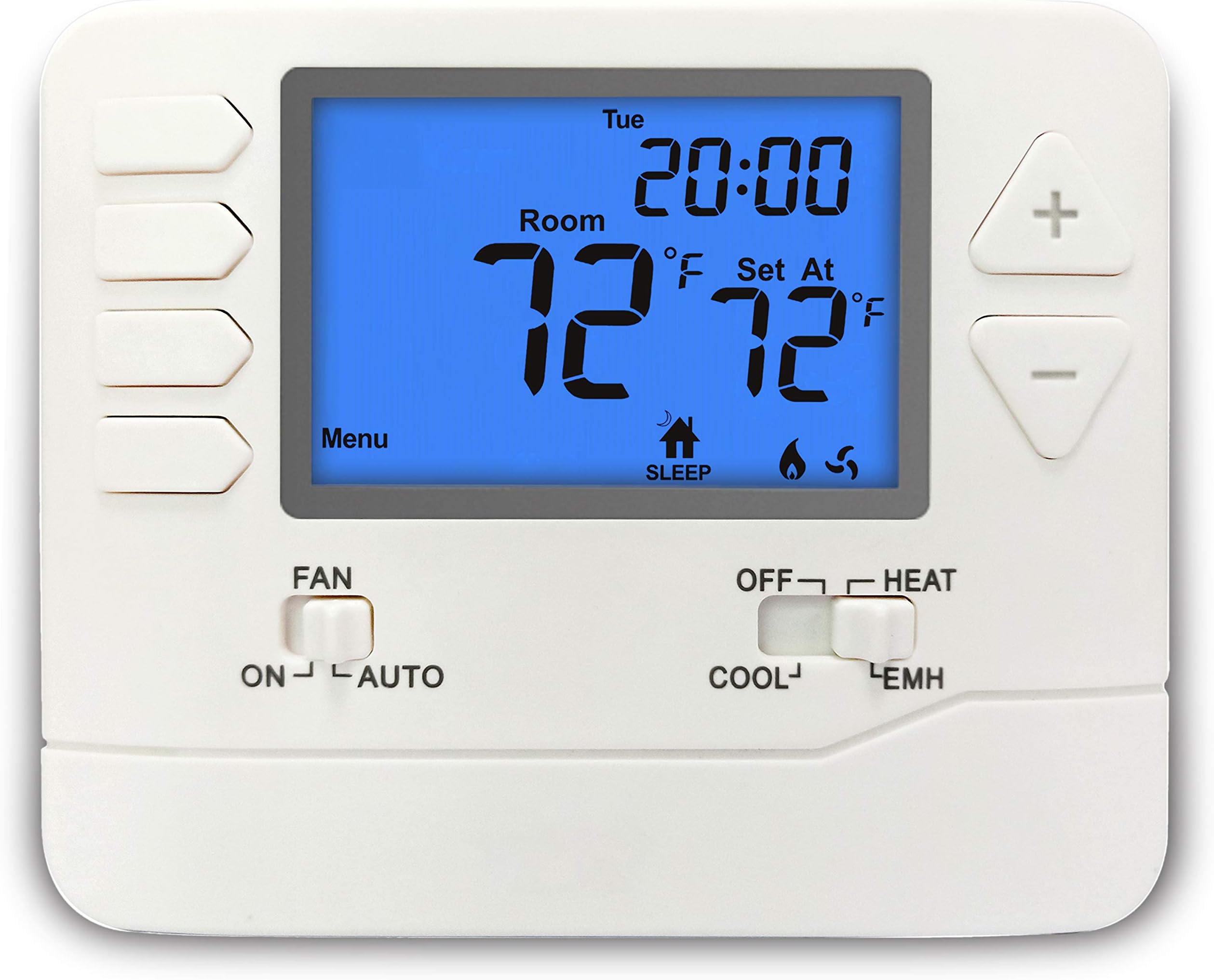 ELECTECK Heat Pump Digital Thermostat for Home, Non-Programmable, up to 2 Heat/1 Cool with Large LCD Display, Compatible with Multi-Stage Electrical, Gas and Oil Systems, White