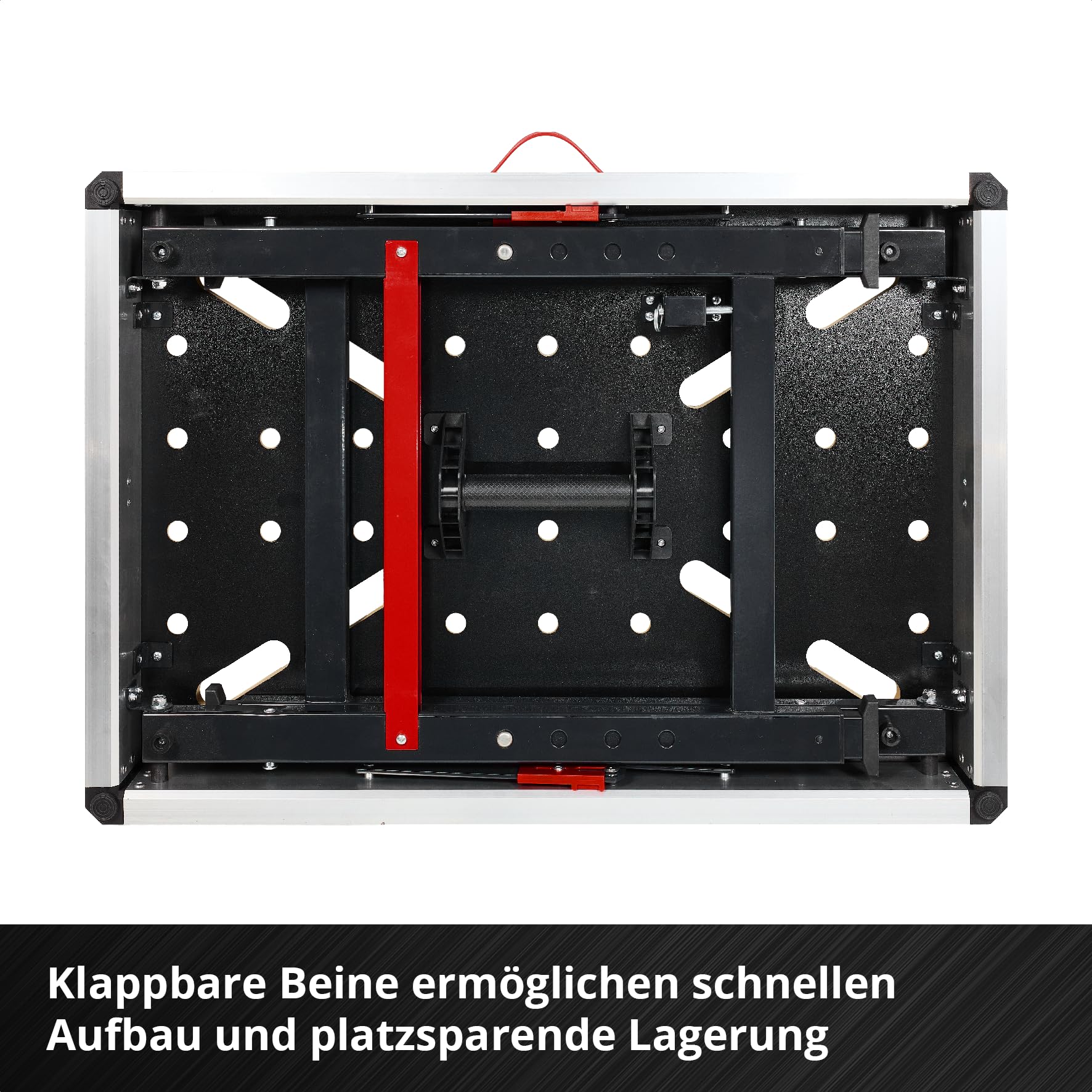 kwb Werktisch faltbar (847 x 600 x 900 mm, höhenverstellbar 735–887 mm, 150 kg Tragkraft, MDF-Arbeitsplatte, Aluminiumrahmen, Faltbare Beine, Tragegriff, 2 seitliche Haken)