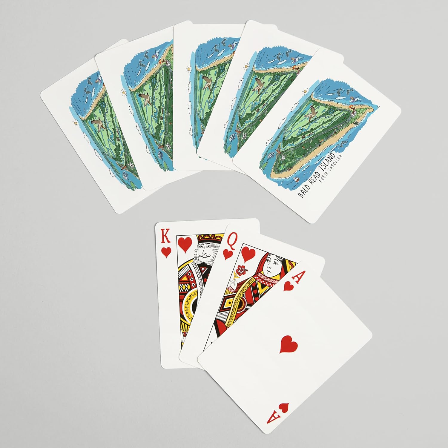 Lantern Press Bald Head Island, North Carolina, Line Drawing, 52 Playing Cards for Adults, Poker Size Card Deck