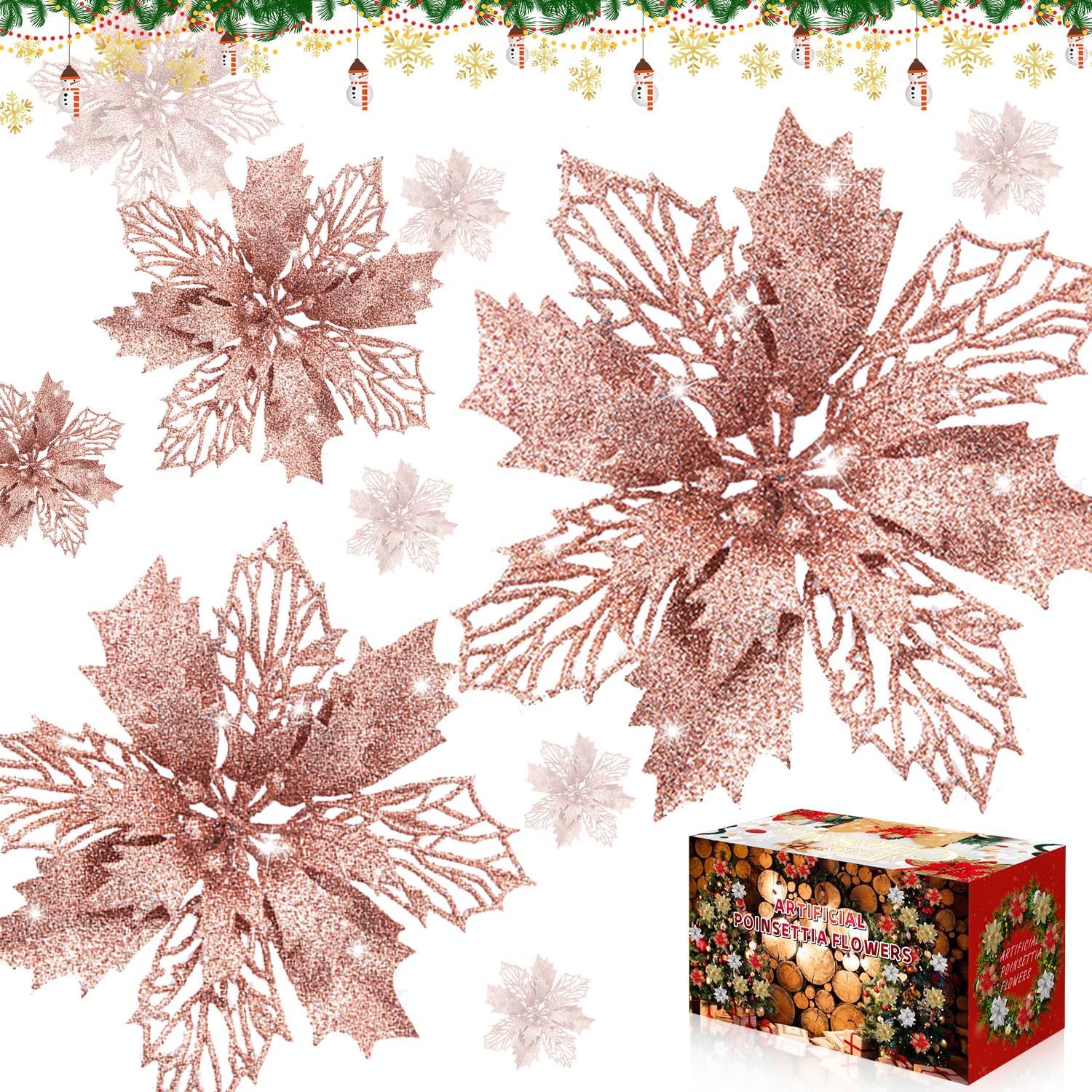 Poinsettia De Noël à Suspendre (D14 Cm) Elégance Rouge Bordeaux