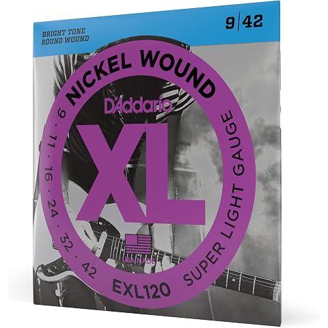 Daddario Exl120 Elektro Gitar Tel Seti, Xl, 9-42, Nickel Wound, Su | XL nikel elektro gitar telleri parlak ses, hassas tonlama, y&uuml;ksek dayanıklılık ve eşit &ccedil;alma hissi sunar.