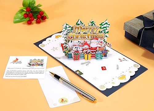 Miniatura 6 de CUTPOPUP - Tarjeta de felicitación con texto en inglés Merry Christmas (Feliz Navidad) en 3D, Año Nuevo, Navidad