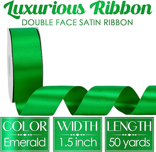 Vista 413 de MEEDEE Orange Satin Ribbon - 1.5 inch Double Faced Satin Ribbon, 50 Yards - Neon Tangerine - For Christmas, Thanksgiving, Halloween, Weddings