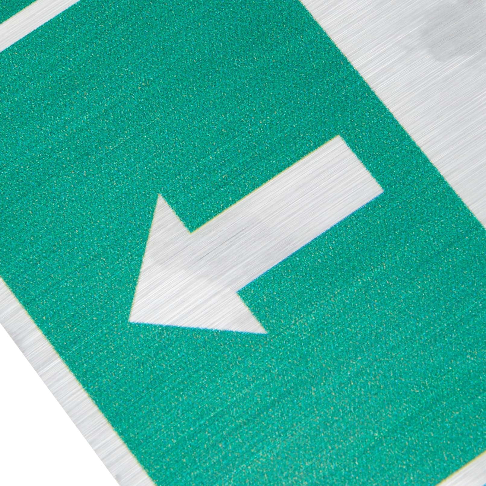 Viking Signs E034 safe condition door slides left to open Sign - 100x100mm - S10, Green/White - Image 2