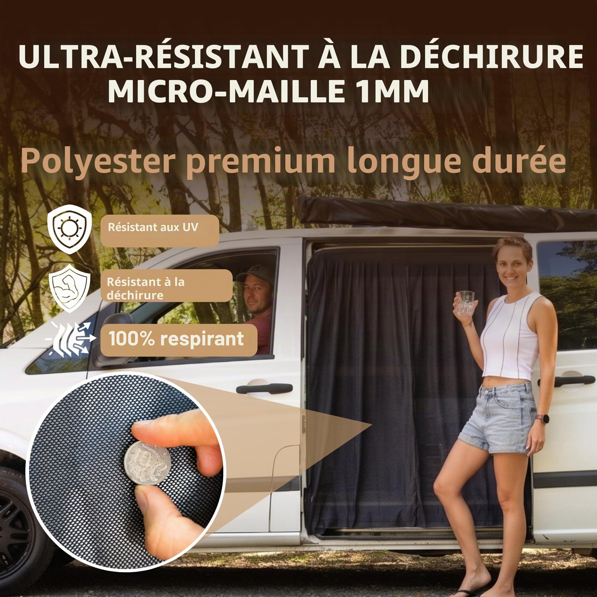 Living in a Bubble Mercedes Metris Moustiquaire magnétique pour Porte coulissante et Autres Camping-Cars, Taille Universelle, Taille S,