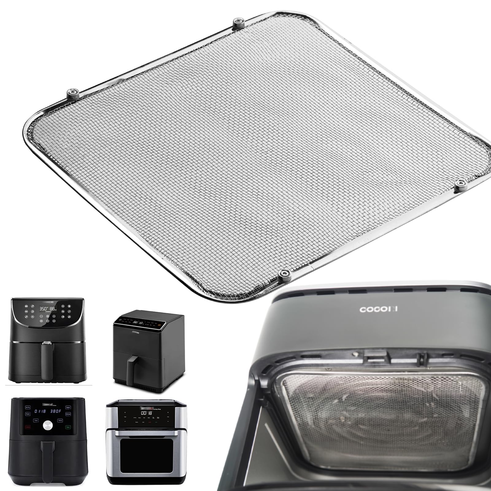 Photo 1 of Air Fryer Splatter Guard for Heating Element, Magnetic Grease Splash Screen, Blocks 95% Grease, Less Burnt Smell & Smoke, Compatible with Cosori TurboBlaze & Instant Vortex 6/10QT