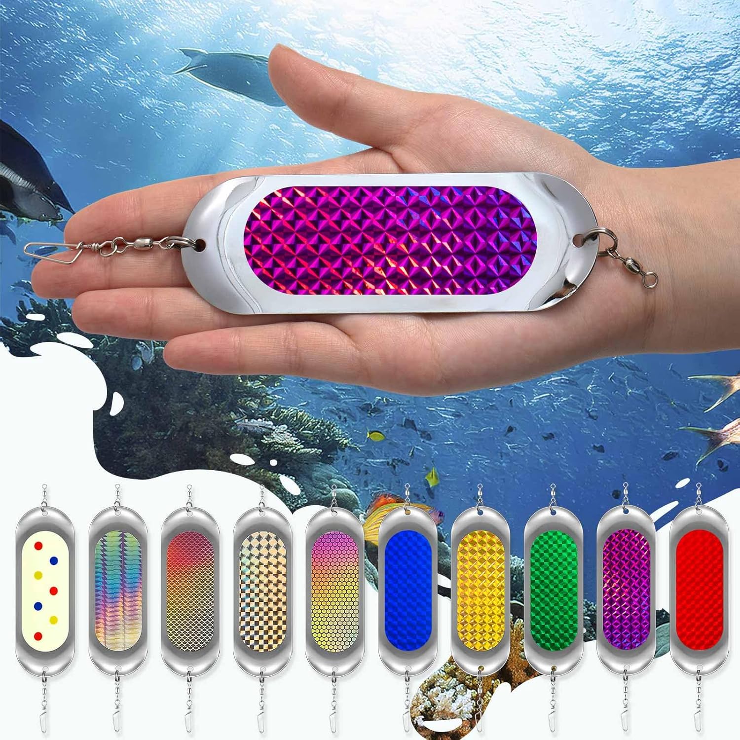 Glooglitter Kokanee Dodger Fishing Dodgers Flashers for Trolling Lure Tackle Salmon Fish