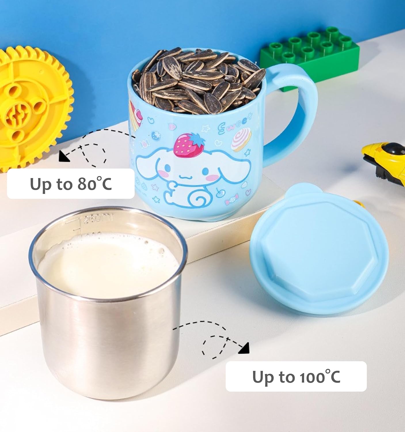 Pochacco ABS Stainless Steel Cup with Lid, 260ml - Image 3