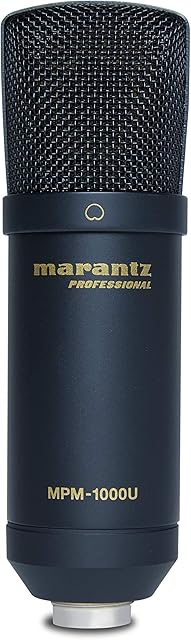 Marantz Pro MPM1000U  USB Condenser Studio Microphone with Built In Audio Interface, Cradle, Desktop Stand and Cable, Perfect For Podcast Production