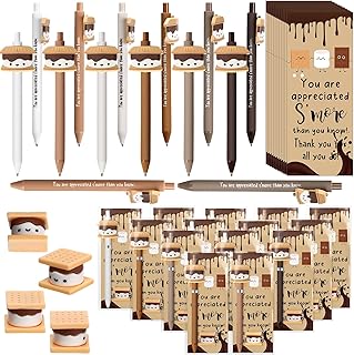 12 Sets S'more Marshmallow Appreciation Gifts Np Week Christmas Employees Inspirational Marshmallow Pens Tags Thank You Party Favor for Teacher Nurse Team Staff Coworkers