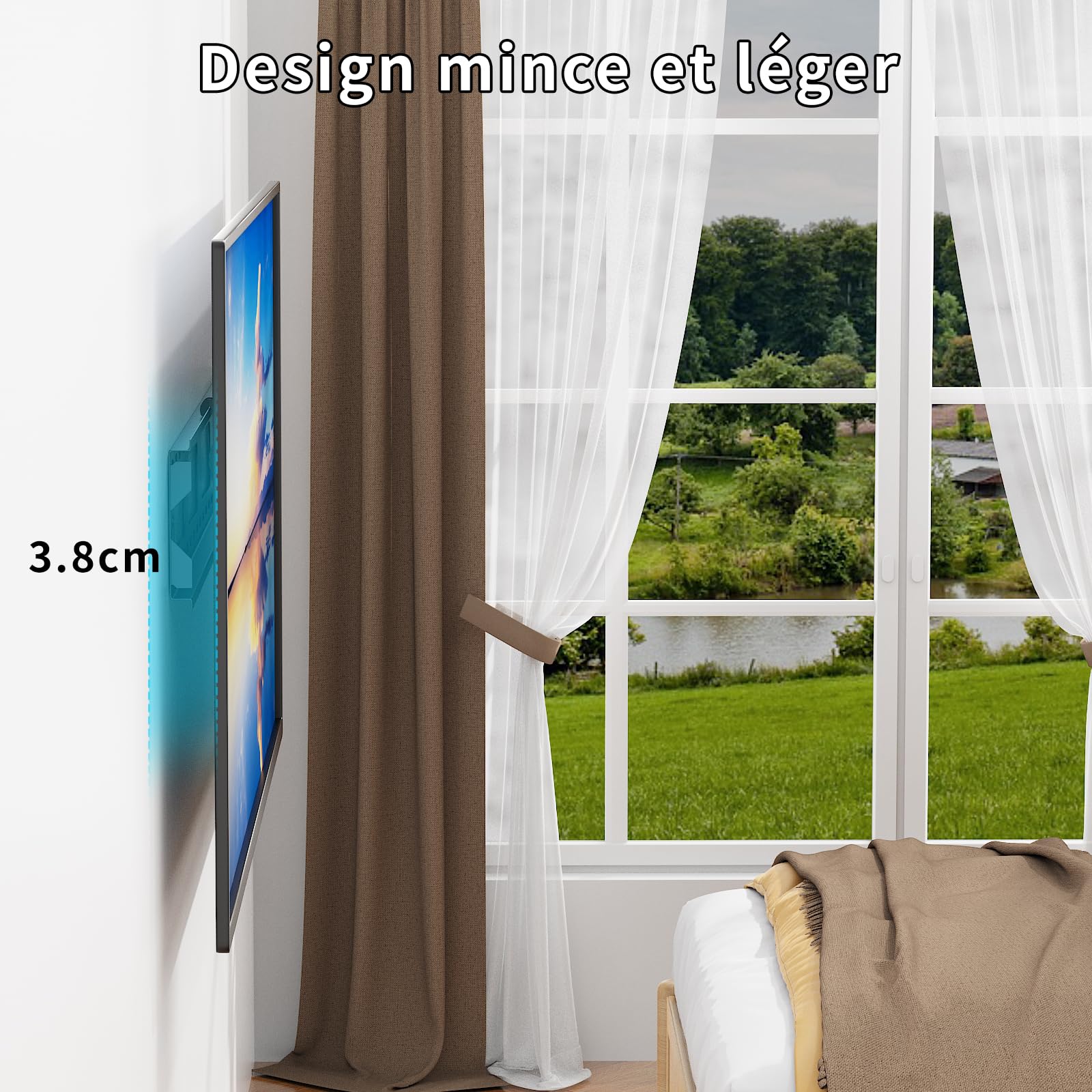 Support Mural TV pour téléviseurs de 42-70 Pouces Jusqu'à 60 kg