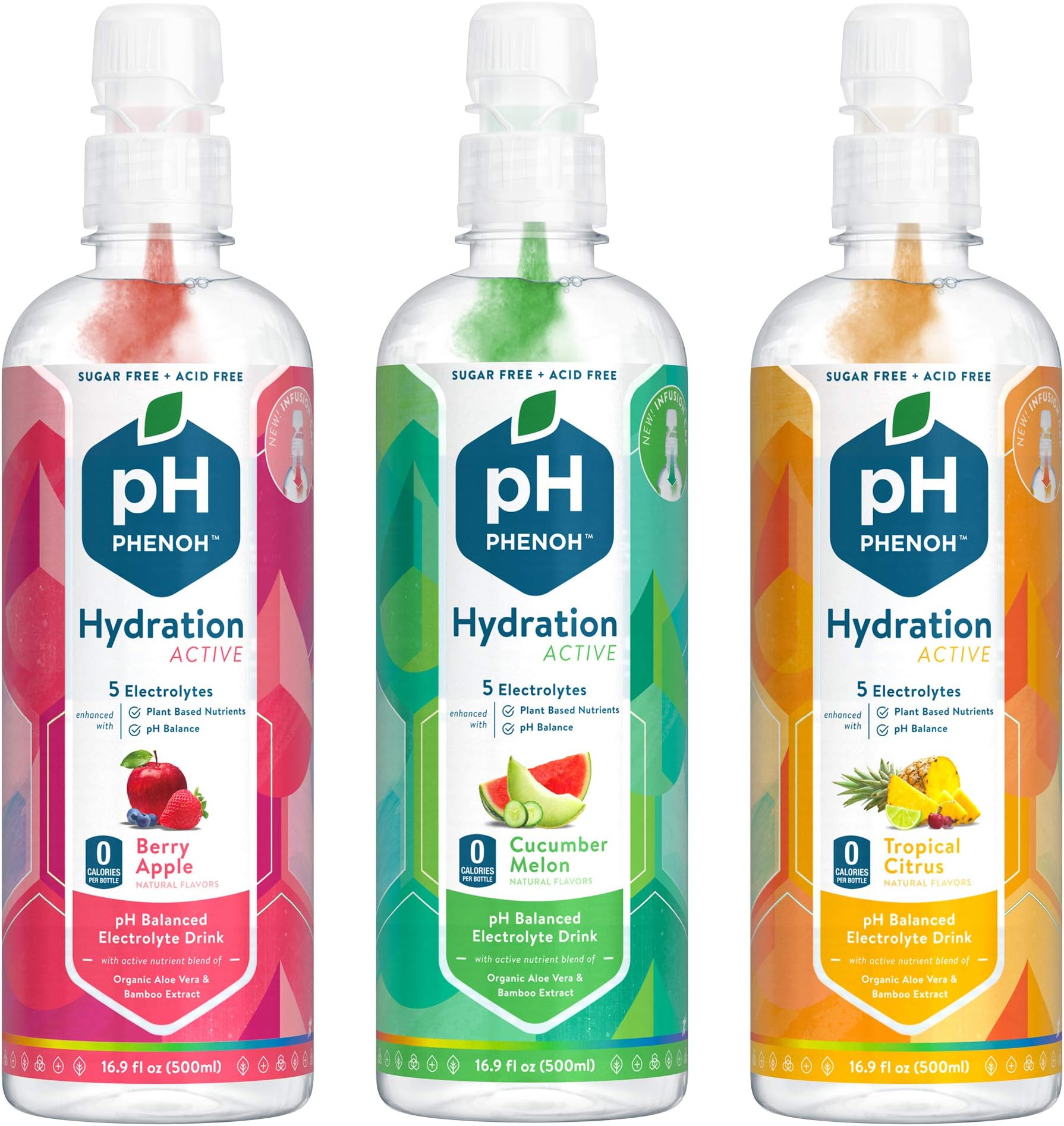 Phenoh Hydration Nutrient Infused Alkaline Water | Performance and Recovery | Plant Based | Clean Electrolytes High Potassium | pH8+ | Sugar Free, Non GMO | Keto Paleo Friendly | Variety 12 Pack