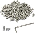 iexcell 50 Pcs 1/4-20 x 3/8" 1/2" 5/8" 3/4" 1" Stainless Steel 304 Hex Socket Head Cap Screws Bolts Assortment