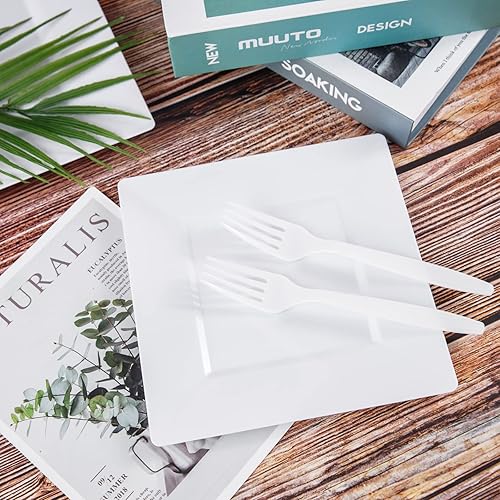 Vista 58 de Liacere 360 cubiertos de plástico transparente resistente, 150 tenedores, 150 cucharas, 60 cuchillos, sin BPA, resistentes al calor, juego de Claer