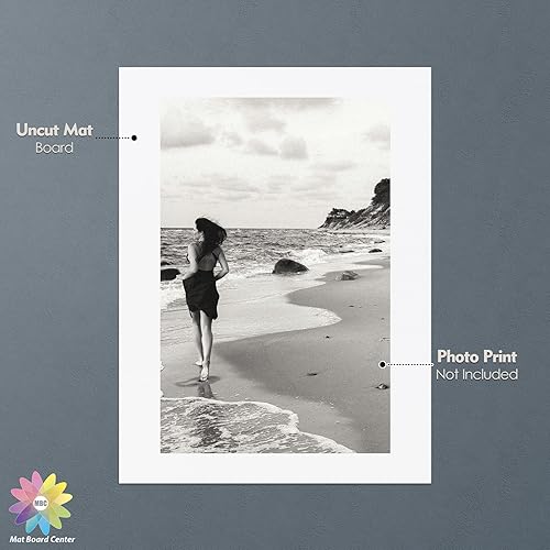 Miniatura 37 de Mat Board Center, paquete de 10 tableros mate sin cortar de 16 x 20 pulgadas, tableros de respaldo blanco y negro para impresiones, marcos, fotos