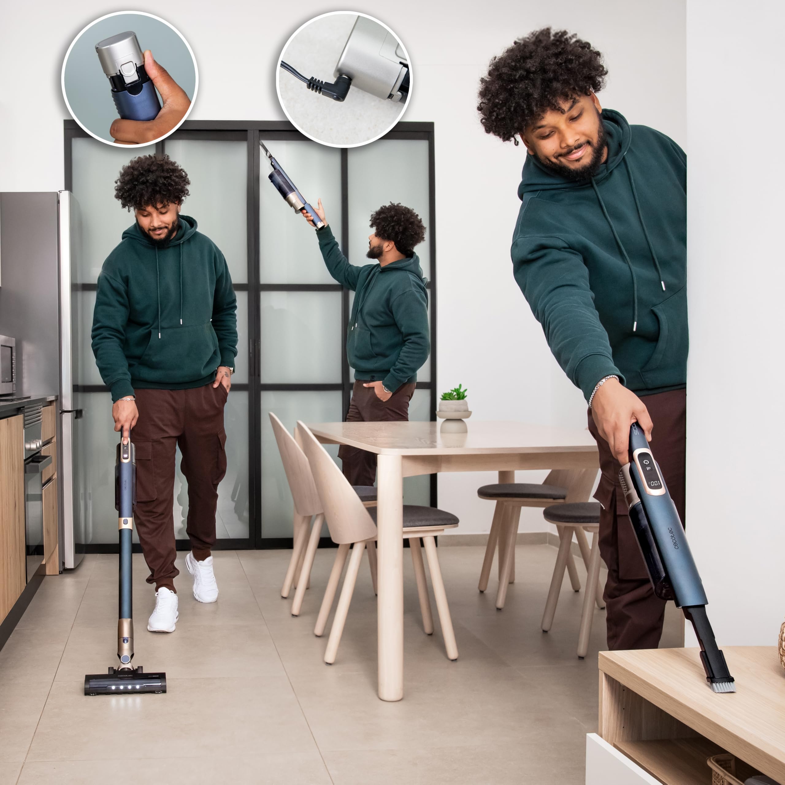 Cecotec Aspirateur Balai sans Fil Scoba 3000, 2 en 1, Auton jusqu'à 40 Min