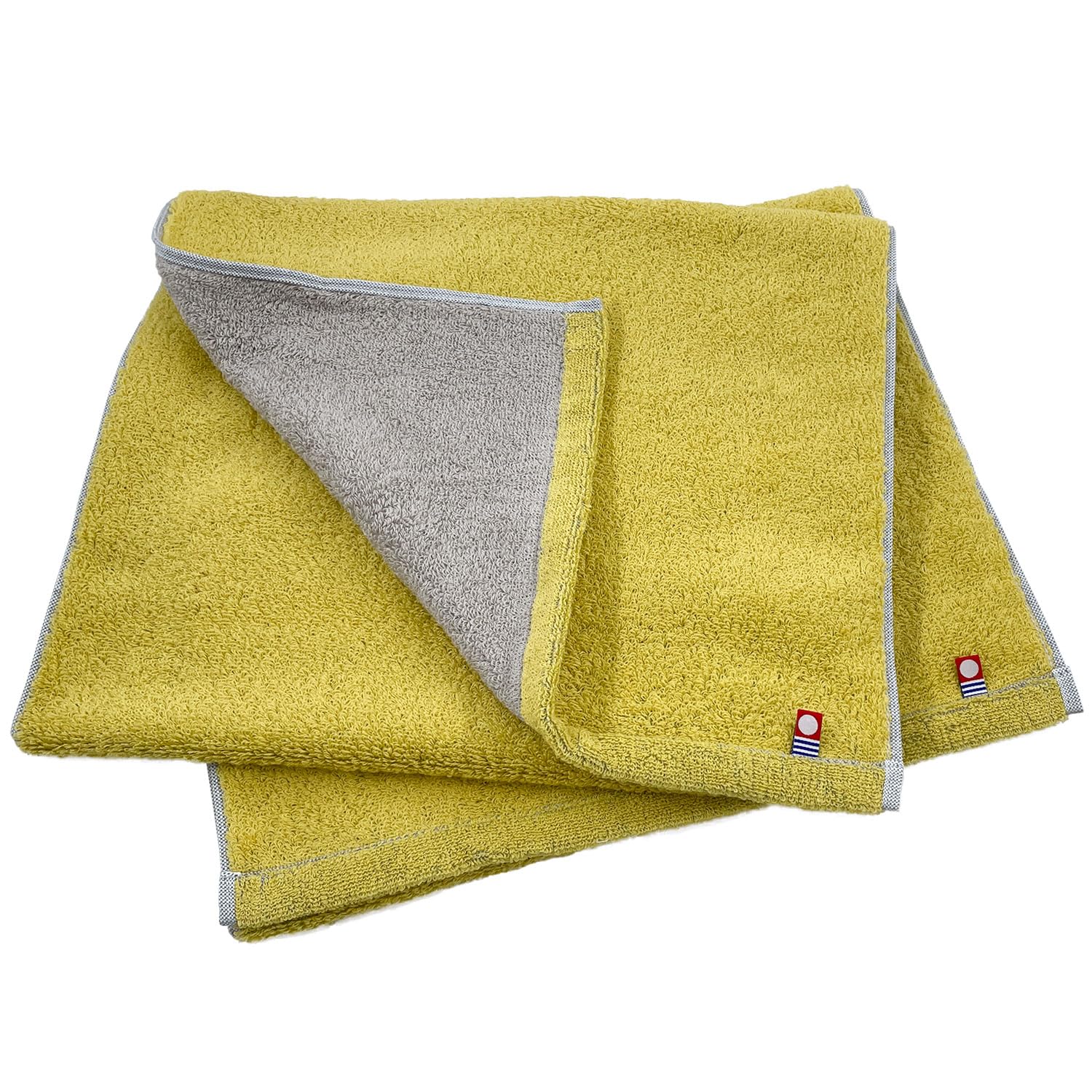 Imabari Towel Reversible Face Towel Set of 2 Yellow Cotton Thick Japan