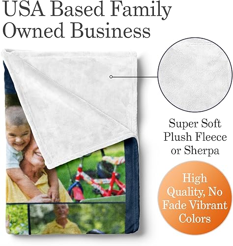 Miniatura 8 de Ships Next Day, Manta personalizada con imagen y texto, impresa en Estados Unidos, manta de fotos personalizada con texto (forro polar 60x80)