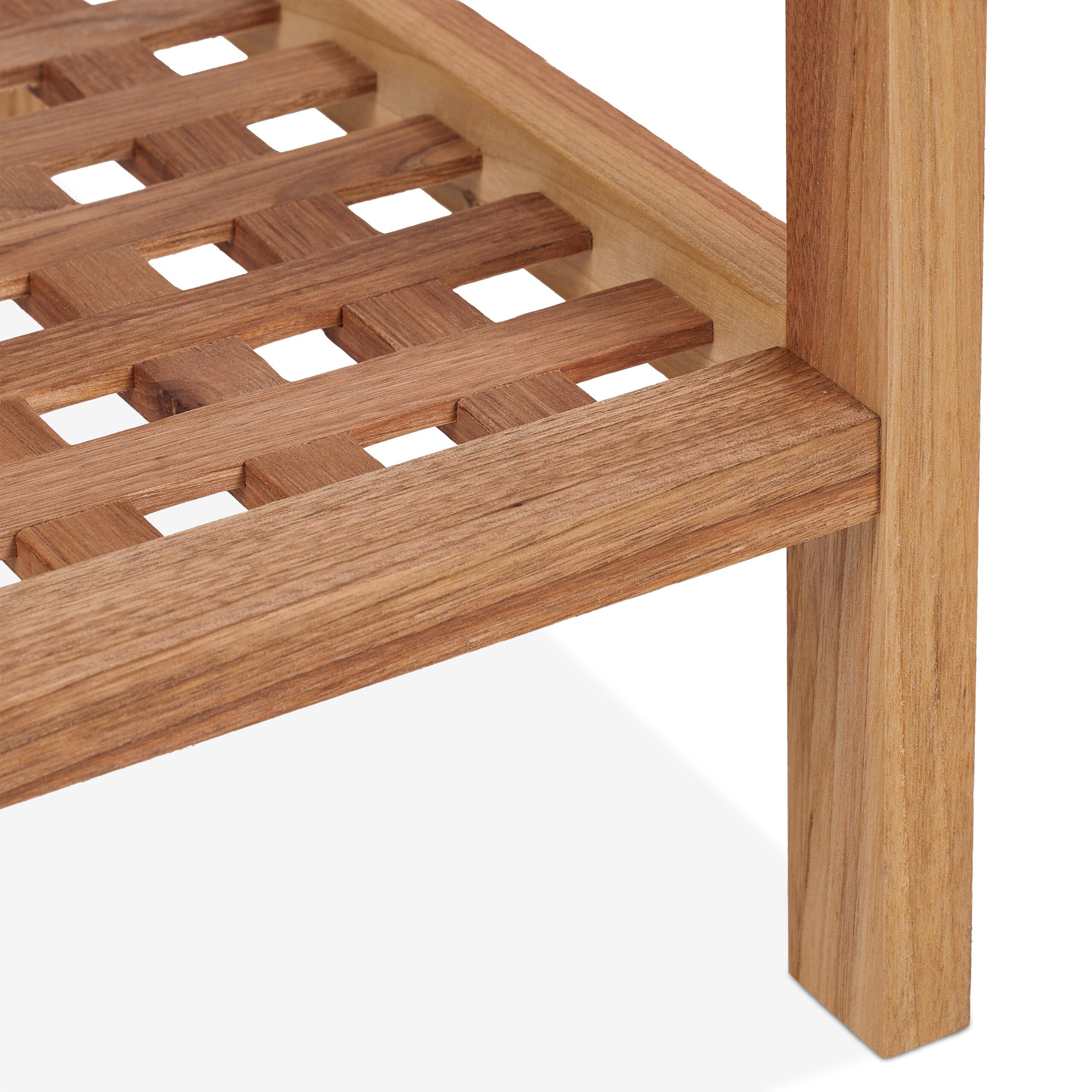 Relaxdays Tavolino da Salotto in Legno, 35 x 60 x 40 cm, Ripiano in Vetro, 2 Mensole, Tavolo Basso da Divano, Naturale