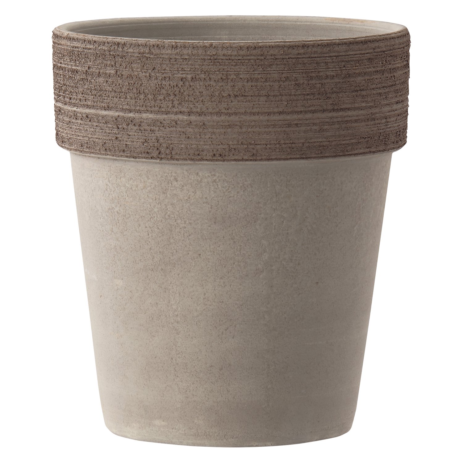 Pot de fleur haut gris grand format 35,8 cm E56 bac à plantes extérieur durable