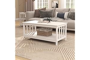 Choo Choo Farmhouse Rustic White Coffee Table
