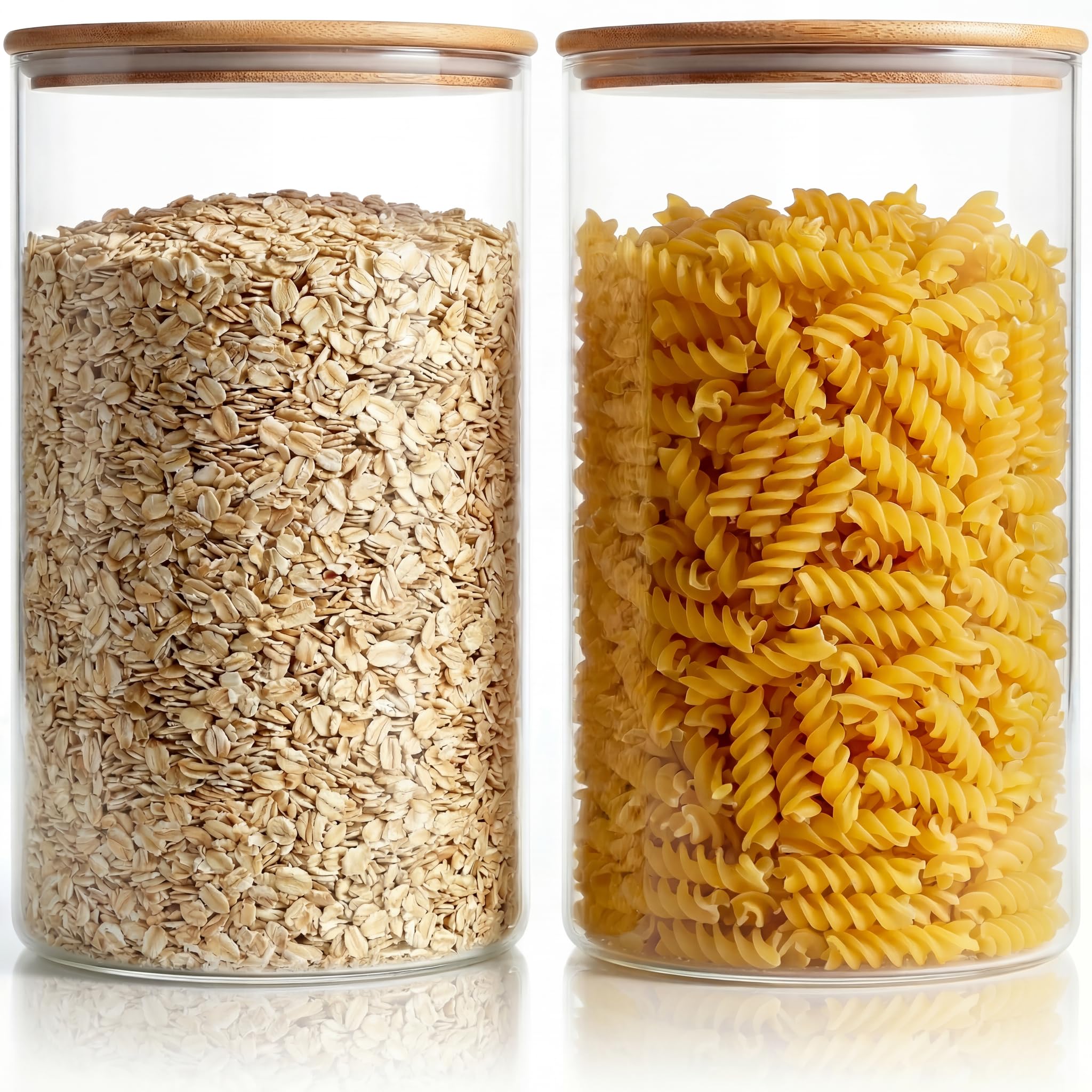 HomArtist Extra Large Glass Flour and Sugar Storage Containers, 132 floz x2