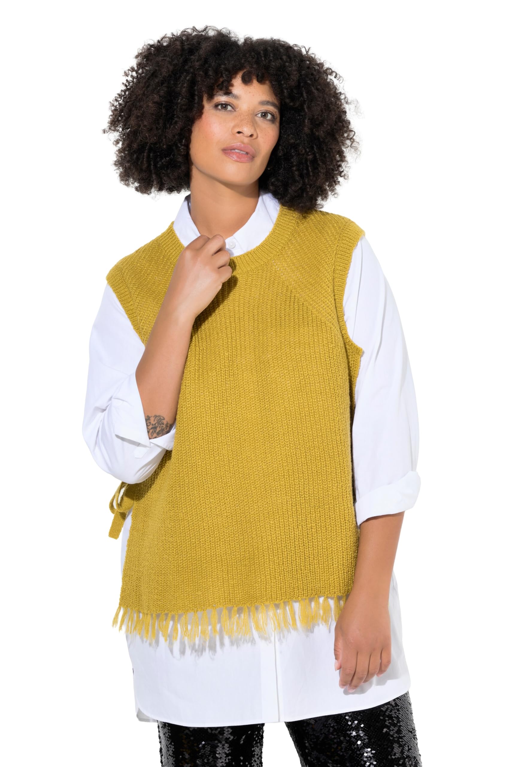 Angel of Style Damen große Größen Übergrößen Plus Size Pullunder, Bequeme Passform, seitlich mit Bindeband 845489
